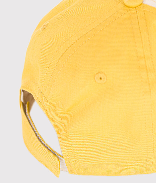 Kinder-Schirmm&uuml;tze aus Baumwolle naturfarben/gr&uuml;n