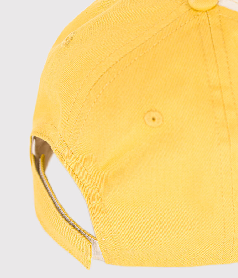 Kinder-Schirmm&uuml;tze aus Baumwolle naturfarben/gr&uuml;n