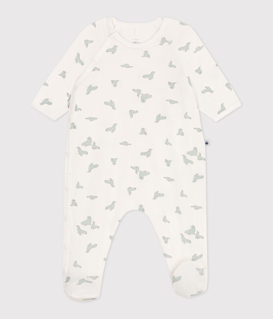 Strampler aus Baumwolle mit Seehund-Motiv weiss MARSHMALLOW/weiss MULTICO