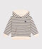 Kinder Kapuzen-Sweatshirt aus aufgerautem Molton für Mädchen und Jungen weiss AVALANCHE/blau SMOKING