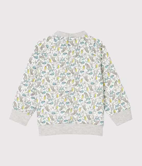 Baby-Sweatshirt aus Molton für Jungen weiss MARSHMALLOW/weiss MULTICO