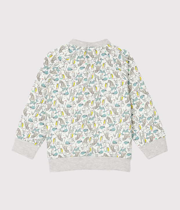 Baby-Sweatshirt aus Molton f&uuml;r Jungen weiss/vielfarbig