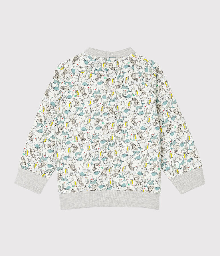 Baby-Sweatshirt aus Molton f&uuml;r Jungen weiss/vielfarbig