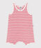 Baby-Kurzoverall aus Baumwolle mit Streifen rot MARSHMALLOW/ SPI