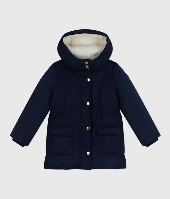 Kinder-Parka halblang und einfarbig blau SMOKING