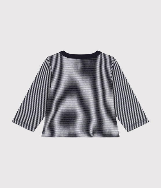 Baby-Cardigan aus gestreiftem Doppeljersey blau SMOKING/weiss MARSHMALLOW