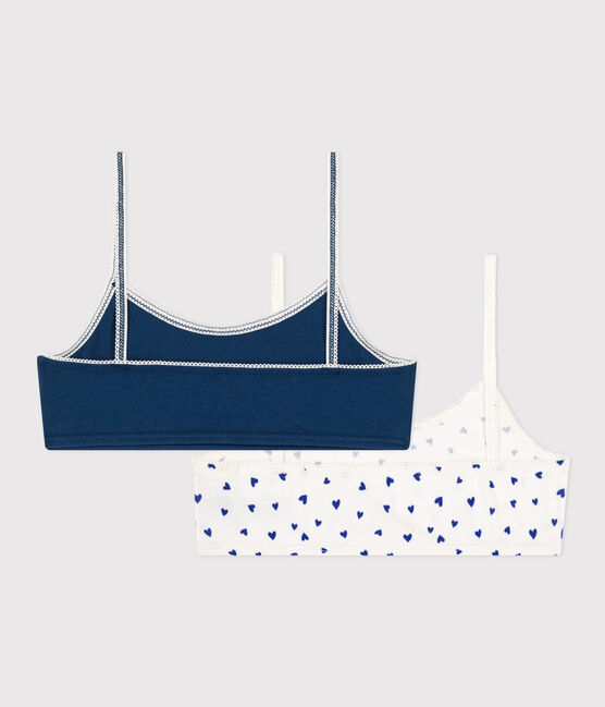 2er-Set-Brassières mit Herzmotiv aus Baumwolle und Elasthan für Mädchen variante 1