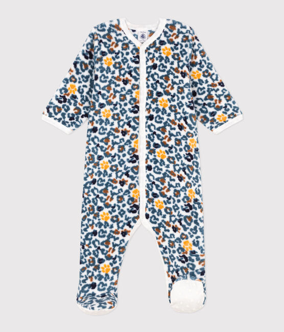 Baby-Überziehpyjama aus Fleece weiss MARSHMALLOW/weiss MULTICO