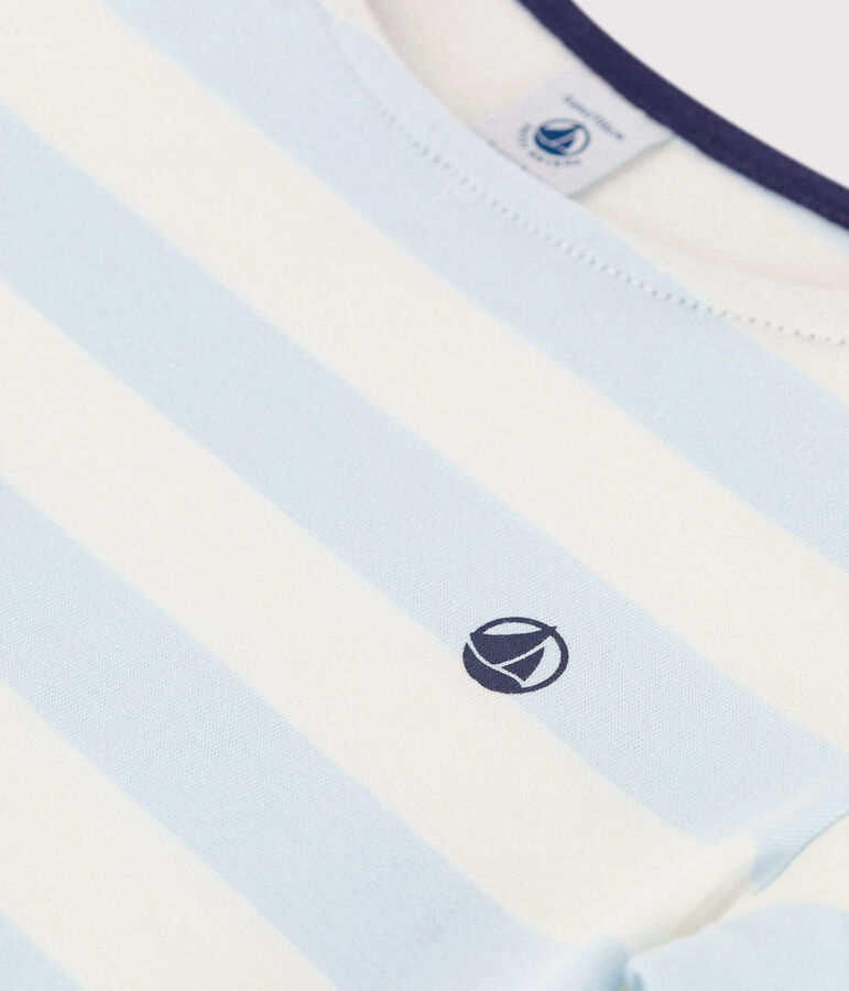 Kurz&auml;rmeliges T-Shirt aus Baumwolle f&uuml;r M&auml;dchen blau/weiss