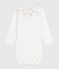 Baby-Body mit Rollkragen aus einfarbiger Baumwolle  weiss MARSHMALLOW