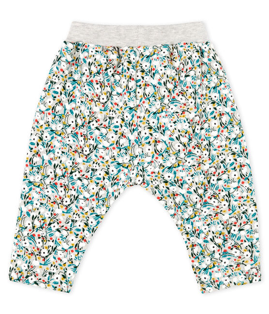 Baby-Hose aus bedrucktem Molton für Mädchen grau BELUGA/weiss MULTICO CN