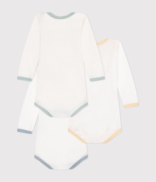 3er-Set lang&auml;rmelige Bodys aus Baumwolle f&uuml;r Babys vielfarbig