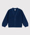 Kinder-Cardigan mit Patentmuster aus Baumwolle für Mädchen blau INCOGNITO
