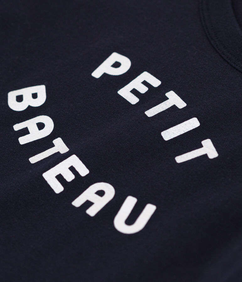 Jungen-T-Shirt aus leichtem Jerseystoff blau/weiss