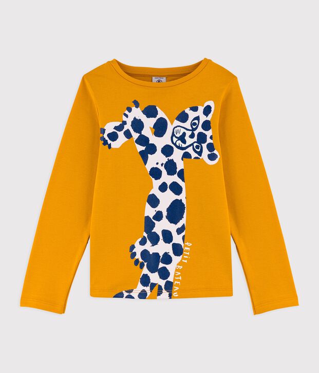 Lang&auml;rmeliges Kinder-T-Shirt aus Baumwolle f&uuml;r M&auml;dchen gelb