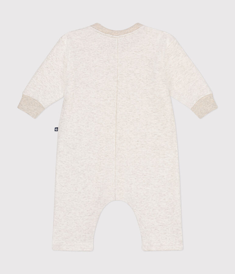 Langer Baby-Overall aus weichem und warmen Molton beige