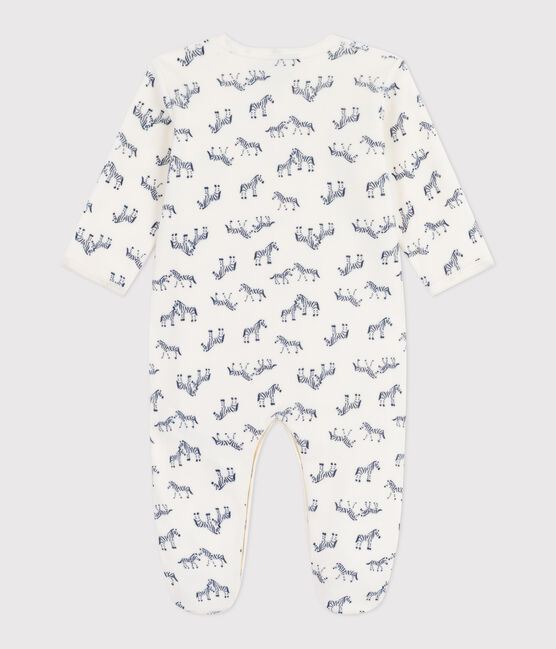 Strampler aus Nicki mit Zebra-Motiv blau MILK/ SOIR