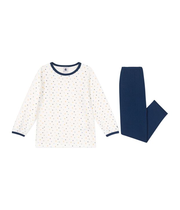 Pyjama  en velours blau/vielfarbig