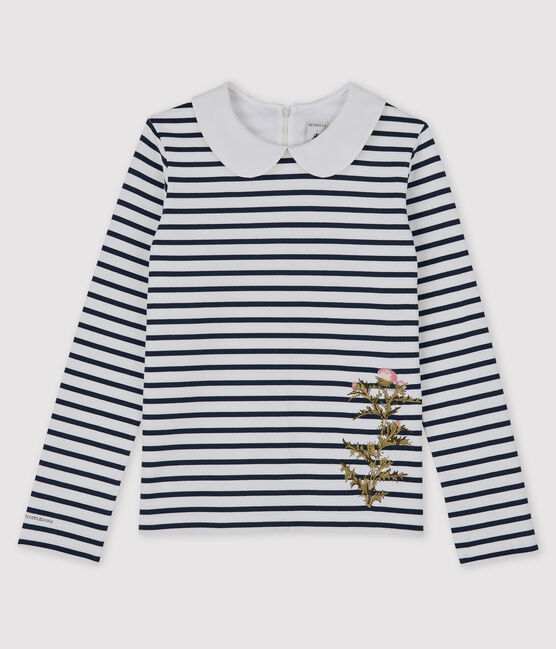 Damen Streifenshirt Petit Bateau Deyrolle weiss MARSHMALLOW/blau SMOKING