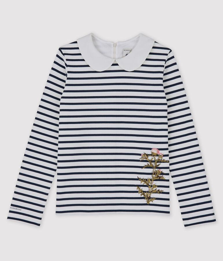 Damen Streifenshirt Petit Bateau Deyrolle weiss/blau