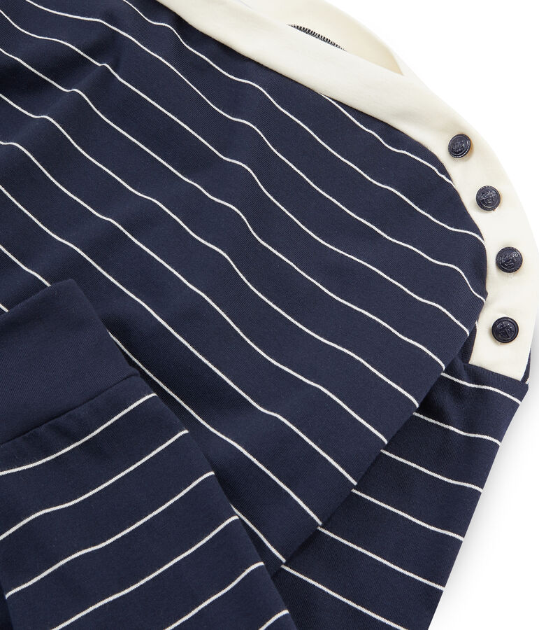 Lang&auml;rmliger Sweater f&uuml;r Damen blau/weiss