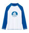 Sonnenschutz-T-Shirt Mädchen und Jungen weiss MARSHMALLOW/blau RIYADH