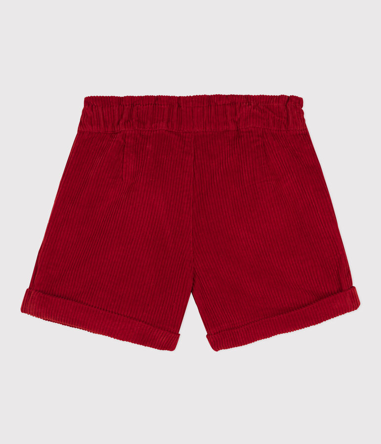 Kinder-Shorts aus Cordsamt f&uuml;r M&auml;dchen rot