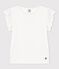 Kurzärmeliges T-Shirt aus Baumwolle für Mädchen weiss MARSHMALLOW