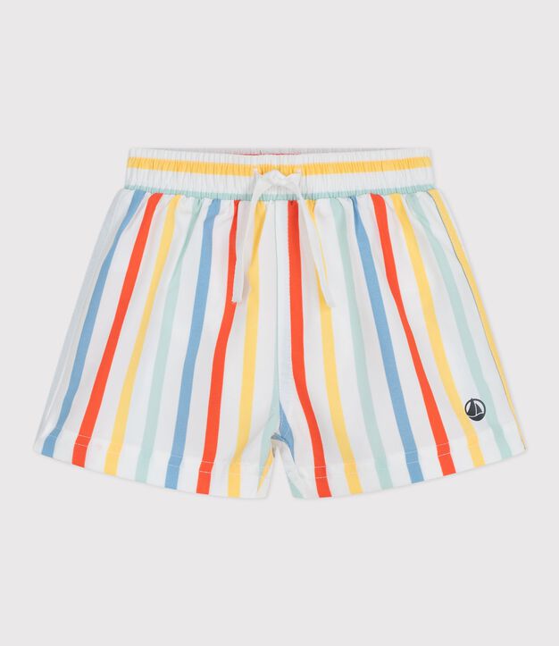 Baby-Badeshorts mit Streifen weiss/vielfarbig