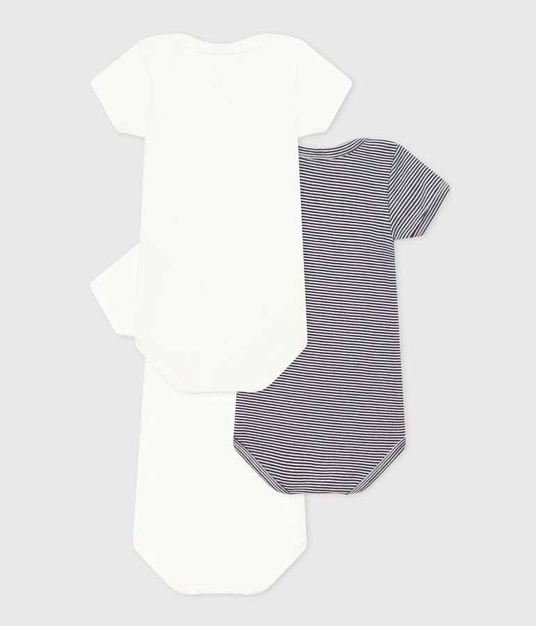 3er-Set kurz&auml;rmelige Baby-Bodys Paris aus Baumwolle vielfarbig