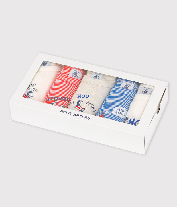 5er-Set Baby-Bodys  aus Baumwolle vielfarbig