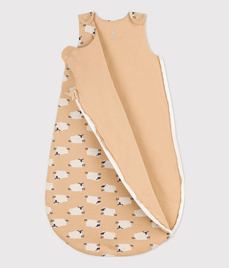 Babyschlafsack aus Baumwolle mit Schafmotiv beige/vielfarbig