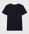 Kurzärmeliges Damen-T-Shirt L'ICONIQUE aus einfarbigem Rippstrick blau SMOKING