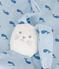 Baby-Kuscheltier aus bedruckter Baumwolle blau TOUDOU/ ALASKA