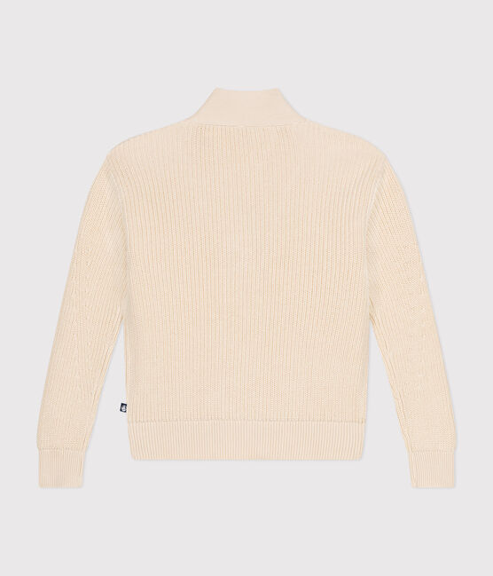 Damen-Cardigan mit Patentmuster aus Baumwolle naturfarben AVALANCHE