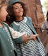 Kurzärmeliges gestreiftes Kleid aus Baumwolle Kinder/Mädchen