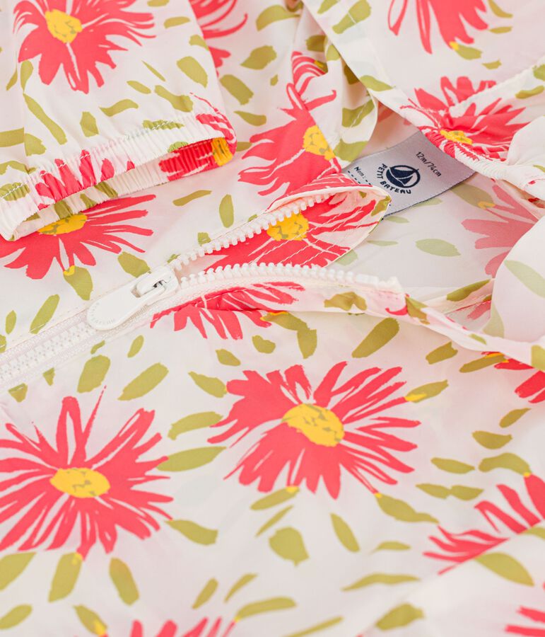 Ultraleichte Baby-Windjacke weiss MARSHMALLOW/weiss MULTICO