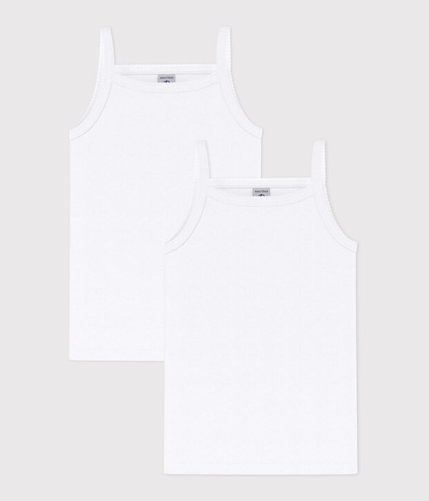 2er-Set Wei&szlig;e Tr&auml;gerhemden f&uuml;r M&auml;dchen vielfarbig