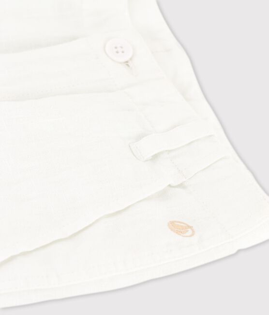 Kinder-Bermudas aus Leinen für Jungen weiss ECUME