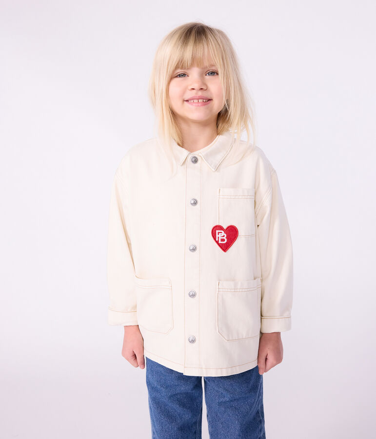 Kinder-Jeansjacke einfarbig naturfarben