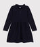 Langärmeliges Kinder-Strickkleid für Mädchen blau SMOKING