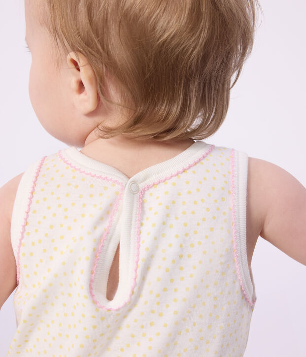 &Auml;rmelloser Baby-Kurzoverall aus Baumwolle gelb/gelb