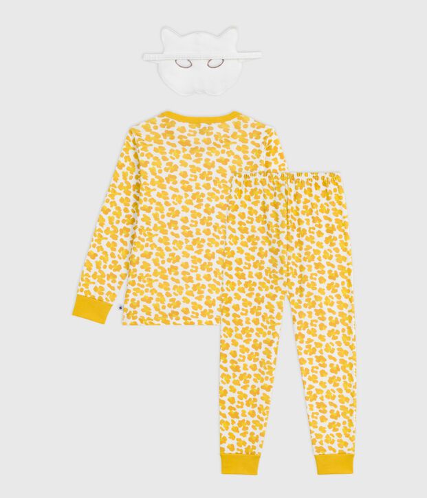 Kinder-Pyjama zum Verkleiden aus Baumwolle mit Leoparden-Motiv weiss/vielfarbig