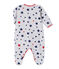 Bedruckter Baby-Jungen-Strampler grau BELUGA/weiss MULTICO