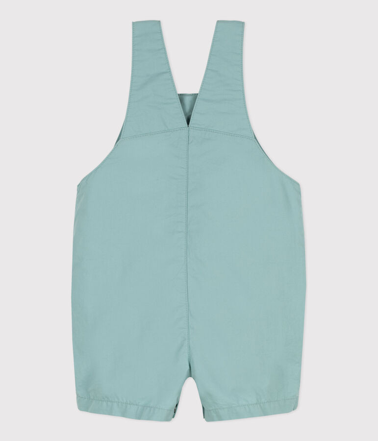 Kurze Baby-Latzhose aus Crisp-Serge gr&uuml;n