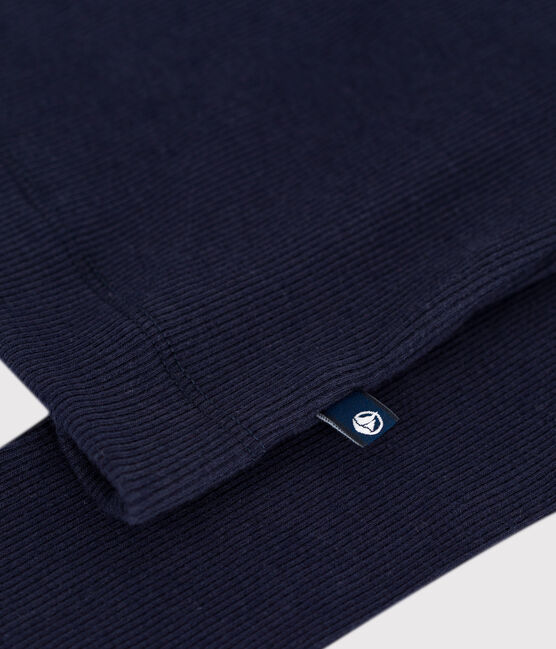 Damen-Rollkragenshirt L'Iconique aus Baumwolle und Wolle blau SMOKING