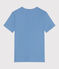 Damen-T-Shirt L’ICONIQUE aus einfarbiger Baumwolle mit Pikotkante blau ALASKA