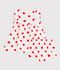 Baby-Kleid aus Baumwolle mit Herzmotiven und dazugeh&ouml;riger Bloomer rot/rot
