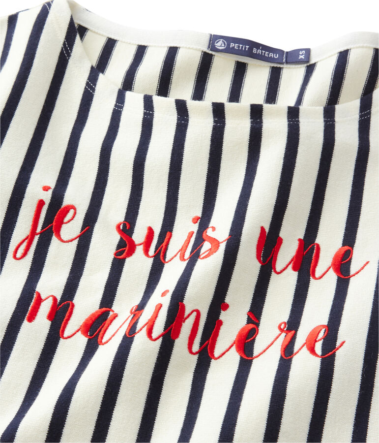 Marini&egrave;re femme courte brod&eacute;e weiss/blau