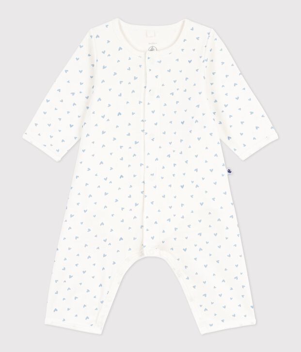 Bodyjama ohne F&uuml;&szlig;chen aus Baumwolle mit Herzmotiv blau/blau
